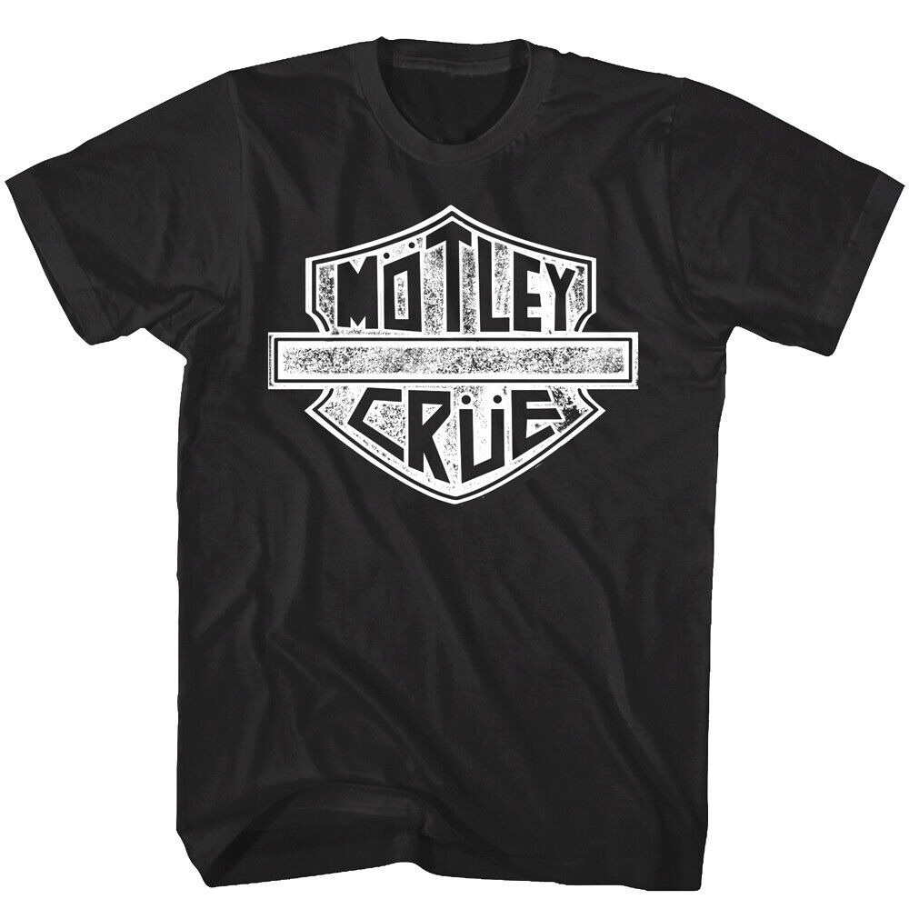 Motley Crue Biker Logo T Shirt Heavy Metal Rock Band Concert Tour